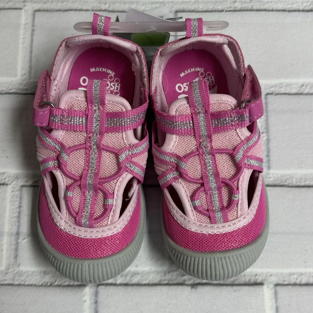 OshKosh Everplay Flexible Outsole Bump Toe Sandal Toddler Size 7 Pink
